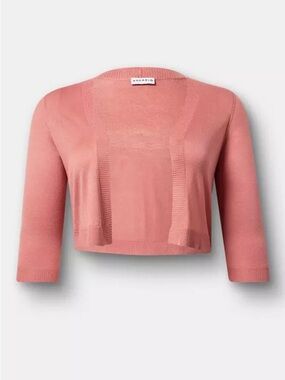 Torrid 3/4 Sleeve Cropped Shrug Mauvewood Women's Plus 4x